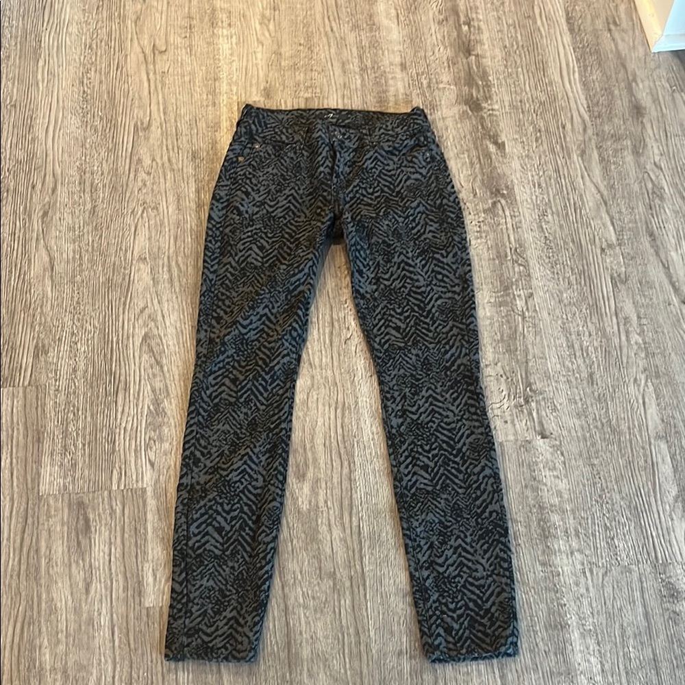 7 For All Mankind Black and Gray Skinny Fit Jeans